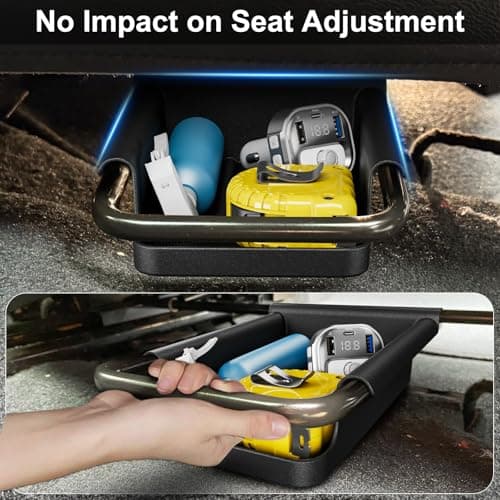 DIAMOOKY Front Under Seat Storage Box Compatible with Jeep Wrangler JL JLU 2018-2026 & Gladiator JT 2020 2021 2022 2023 2024 2025 2026 Accessories Hidden Organizer (Not for Power Seat) - Thumbnail 3