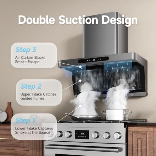 Arspura F1 16m/s Wall Mount Range Hood 30 Inch Non Make-Up Air Needed - Thumbnail 3
