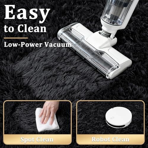 Tosuoka 5x7 Area Rugs for Living Room Bedroom, Ultra Soft Fluffy Rug Shag Thick Black Rug, Non-Slip Non-Shedding High Pile Plush Fuzzy Rugs Carpet for Nursery Kids Room Dorm - Thumbnail 6