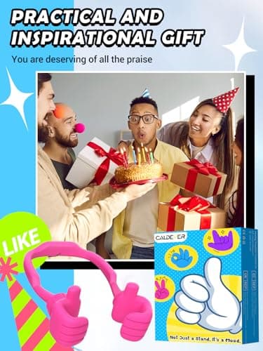 Gifts for Mothers Day Teens Girls Boys Kids Adults Gifts Cell Phone Stand: UPGRADE Adjustable Thumbs Up Lazy Phone Holder for Desk Fun Gadgets Birthday Gift Ideas for Teenager Women Trendy Stuff - Thumbnail 3