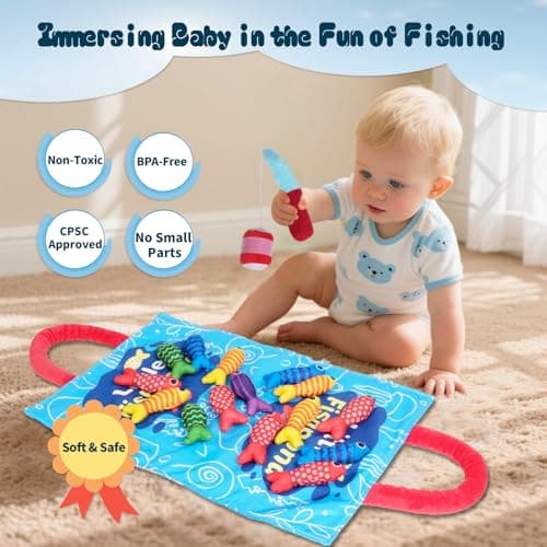 Baby Montessori Sensory Toy 6-18 Months, Ocean Soft Cloth Activity Toy - Thumbnail 3