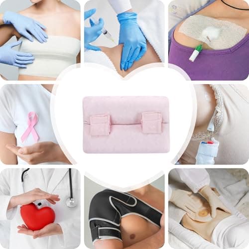 BEYOUDO Seat Belt Pillow Post Surgery, Chemo Port Pillow for Seatbelt Chest Protector Chemo Patients Pacemaker Heart Surgery Recovery Support Cushion Gifts Women with Insert Ice Pockets - Thumbnail 5