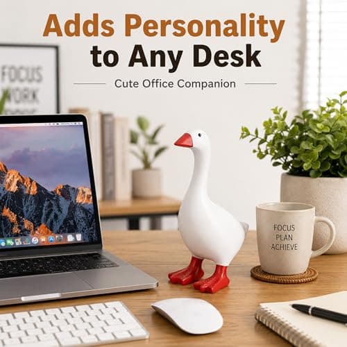 MAYIPLAY 7 Inch Desk Goose Desktop Goose Decor for Home Office Desk Tabletop Shelf Decorations Mini Porch Goose Housewarming Holiday Birthday Gifts for Women Friends Coworkers - Thumbnail 2