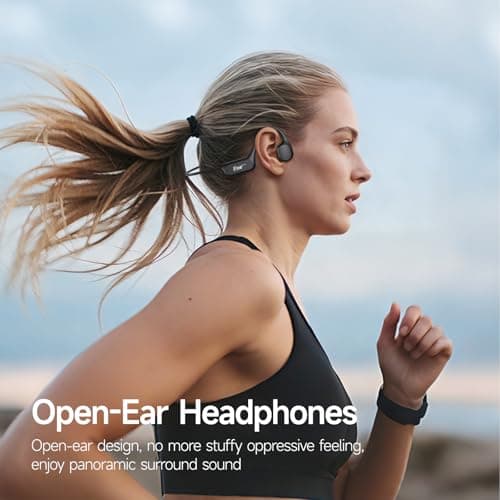 esonstyle Swimming Headphones Underwater - IP68 Waterproof Bone Conduction Headphones Bluetooth 6.0,Bone Conduction Earbuds with 8G MP3 for Swimming Running Cycling Sports (Black) - Thumbnail 3