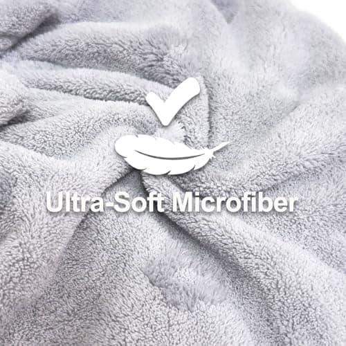 Jseng 3Packs Microfiber Hair Towel for Women - Quick-Drying, Super Absorbent Hair Wrap with Bow Design, Soft Hair Towel Turban for Curly Long Wet Hair - Thumbnail 2