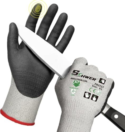 High Level Cut Resistant Work Gloves for High Risk Work, ANSI A7 Cutting Gloves with Reinforced Thumb, Used for WoodWorking, Construction, Non Slip, Durable, Breathable & Cool, L, 1 pair, PR3727 - Image 1