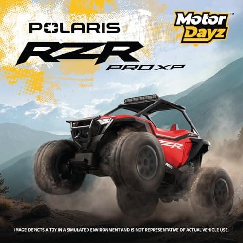 Motor Dayz Polaris RZR Remote Control UTV – 1:14 Scale 2WD RC Car, Officially Licensed Polaris RZR, Full-Function 2.4GHz Radio Control, USB Rechargeable, Ready to Run, Red - Thumbnail 2