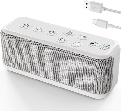 OnLyee White Noise Machine for Office Privacy, USB Rechargeable Sound Machine with 42 Non-Looping Sounds, Auto-Off Timer for Focus, Sleep and Travel - Image 1