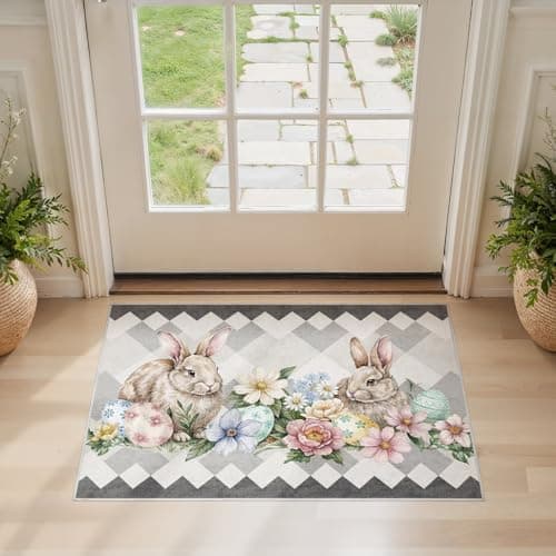 cotiled Area Rug for Living Room, Washable Non-Slip Large Area Rug, Indoor Floor Carpet Low Pile Soft Boho Farmhouse Rug for Bedroom Dining Room Grey 2x3 - Thumbnail 2
