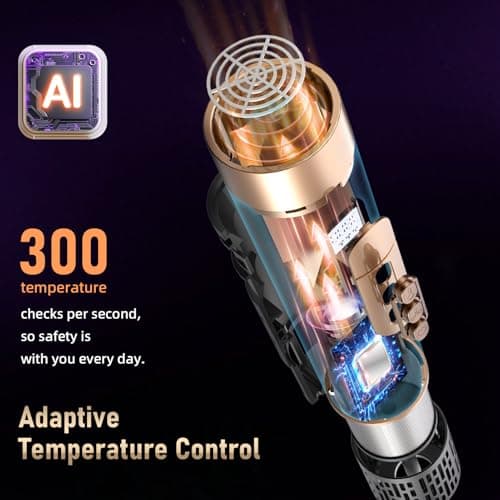 6 in 1 Hot Air Brush & Hair Dryer–High-Speed Hair Dryer Brush with Auto Wrap Curlers, Hot Air Styler Wrap Fast Drying & Frizz-Free Styling, No Heat Damage, Volumizing with Travel Bag. - Thumbnail 3