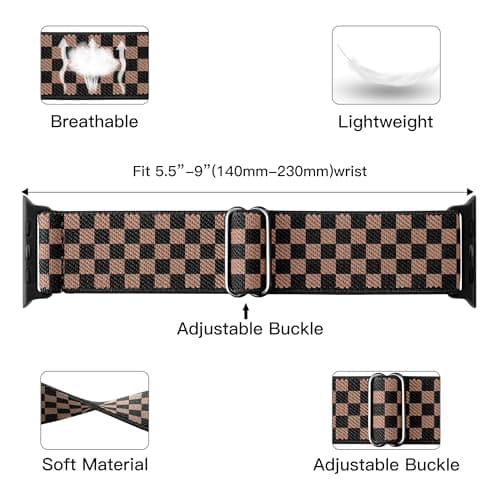 MITEV 6 Pack Stretchy Solo Loop Compatible with Apple Watch Band 38mm 40mm 41mm 42mm 44mm 45mm 49mm Women Men,Soft Nylon Elastic Braided Strap Wristband for iWatch Series Ultra 10 9 8 7 6 5 4 3 2 1 SE - Thumbnail 4