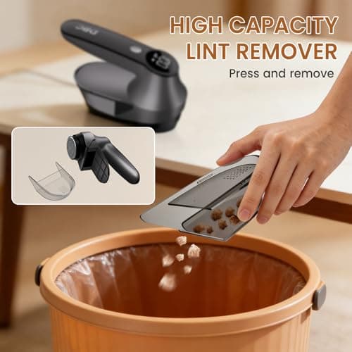 DBC Rechargeable Fabric Shaver,3-Speed Lint Remover for Clothes LED Display, 15000r/Min Powerful Motor, Large Shaving Head Lint Shaver for Clothes, 6-Leaf Blades, Lint Ball, Furniture, Fuzz - Thumbnail 2