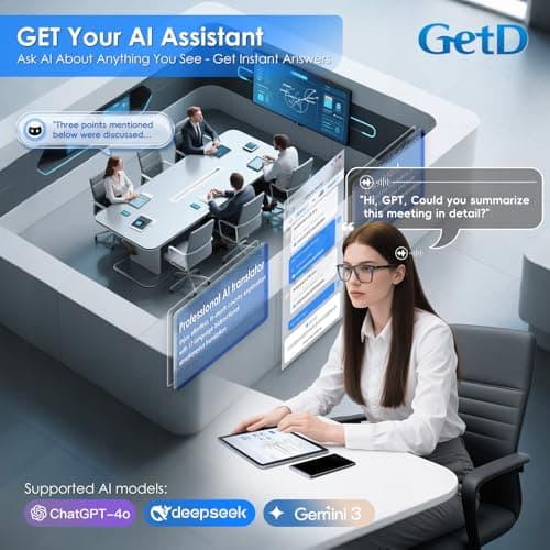 GetD 2026 AI Glasses for Men & Women, Smart Glasses Powered by ChatGPT, AI Real-time Translation with 145 Languages, 11H Music Play, Bluetooth Glasses with Photochromic Lens for Daily Use, Travel - Thumbnail 4