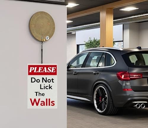 Carastora Funny Metal Sign "PLEASE DO NOT LICK THE WALLS" - Vintage Tin Decoration for Bathroom, Bar, Cafe, Garage or Home - Humorous Plaque 8x12 Inch - Thumbnail 4