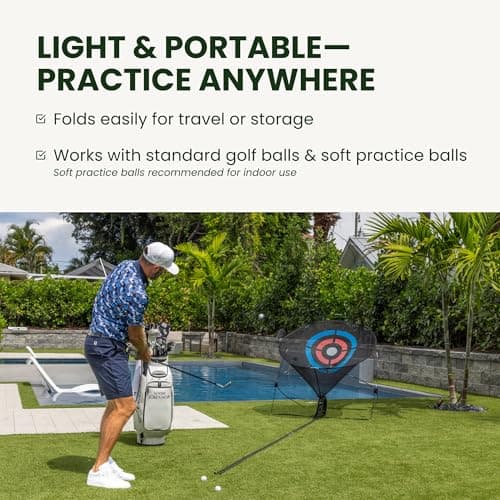 Perfect Practice Chip Shot: The Ultimate Golf Chipping Net & Chipping Mat System. Portable Indoor Training Aid with Automatic Ball Return. Master Your Short Game - Thumbnail 6