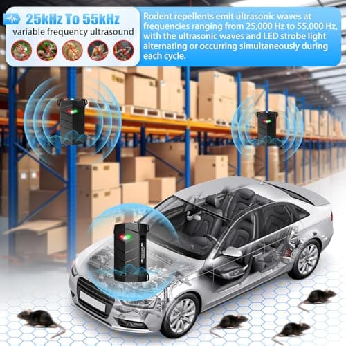 Rodent Repellent for Car Engines, Ultrasonic Repeller Pest Mouse Bat Squirrel Repellent, Keep Away from Vehicle, Rooms, Indoors, Outdoors (2-Pack) - Thumbnail 3