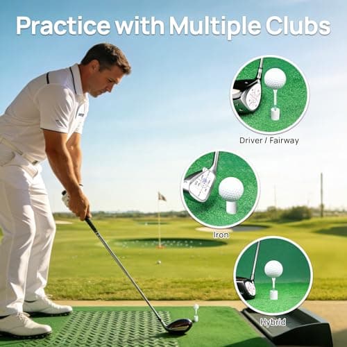 68 Pcs Golf Mat Tees Set, Mix Sizes Rubber Tees for Simulator & Hitting Mats, Golf Swing Training Aid with Impact Tape and Bamboo Tee for Beginners & Pro Golfers Indoor or Driving Range Practice - Thumbnail 4