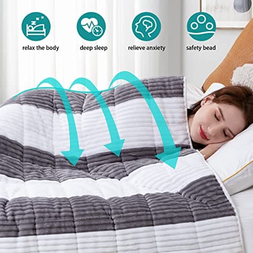 Sherpa Weighted Blanket for Adults 15lbs, 48"x72", Twin Full Size Fuzzy Heavy Throw Blanket for 120-160lbs, Microfiber Soft Thick Big Blankets Weighted Comforter Breathable Gift for Sleeping, Grey - Thumbnail 2