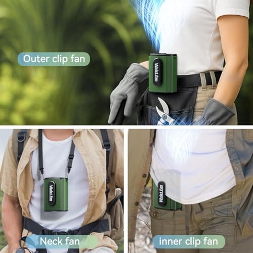 Guffawz 18000RPM High Speed Portable Waist Fan, Mini Body Cooling Fan with 4-Speed, Brushless Motor, 5000mAh Rechargeable Belt Clip fan for Outdoor, Indoor, Worksite, and Travel - Thumbnail 6