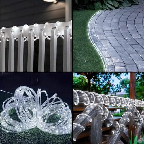 LairtPOW Solar Rope Lights 39FT 100LEDs,IP65 Waterproof Outdoor String Light, Palm Tree Lights for Party Garden Yard Pathway Patio Wedding Christmas Halloween Holiday Decoration (Cool White) - Thumbnail 5