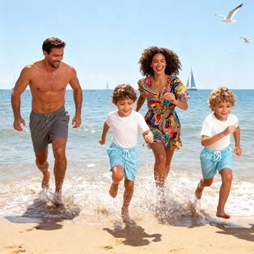 Cozople Boys Swim Trunks with Boxer Brief Liner Crocodile Bright Blue Bathing Suit Compression Quick Dry Swimsuit Anti Chafe Swimming Short Stretchy Boardshorts Size 7 - Thumbnail 4