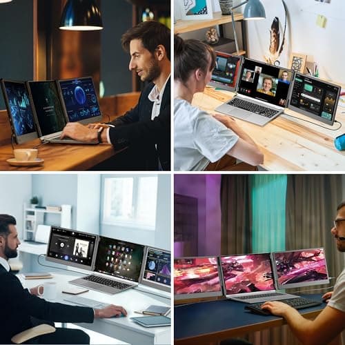 kasorey New Upgraded Laptop Screen Extender Portable Monitor, 1080P FHD IPS Screen, Monitor Extender for Laptop, Fit for 13-17" Laptops, Plug & Play Compatiable with Windows/Mac/Android/Switch - Thumbnail 3