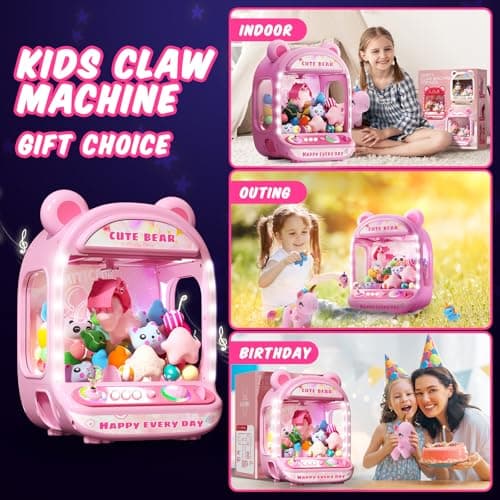 Skirfy Claws Machines for Kids,Unicorns Toys for Age 6+,Kids Games Mini Vending Machines with Squishys Toy Candy Dispenser,Claws Game Machine,Birthday for Girls Age 8-12 - Thumbnail 2