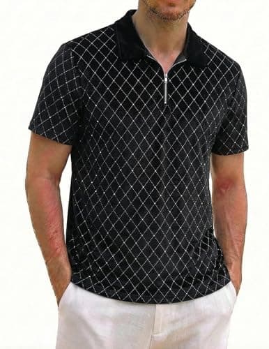ZAFUL Business Casual Shirts for Men Mens Summer Shirts Breathable Lightweight Casual Shirts Black S - Image 1
