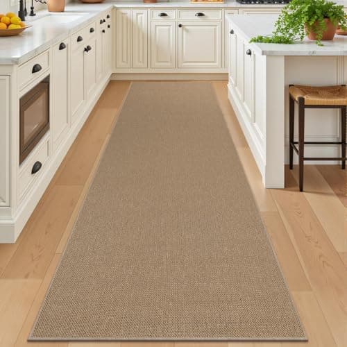 SHACOS Washable Runner Rug 3x10 ft, Woven Hallway Rug with Non Slip Rubber Backing, Indoor Outdoor Carpet Runner for Kitchen Entryway Farmhouse, Brown - Image 1