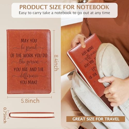 LBWCER Thank You gift May you be proud of the work you do, for Volunteer Staff Coach Nurse Teacher Social Worker Notebook Gift Travel Journal (MAY R) - Thumbnail 3