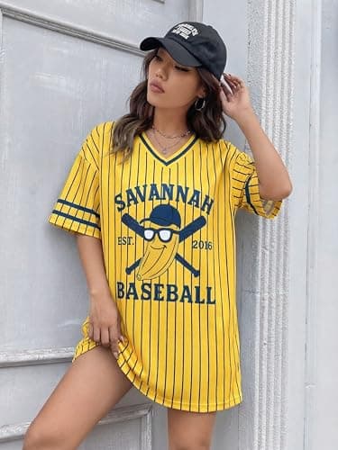 Baseball Banana Jersey Shirts for Women - Baseball Savannahv T-Shirts Funny Game Day Fan Clothes Tops - Thumbnail 4