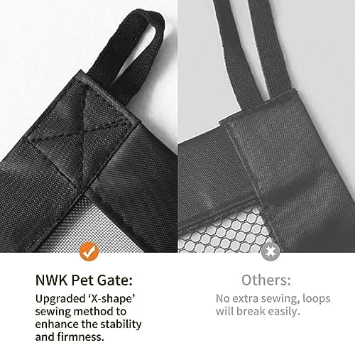 NWK Pack of 2 Magic Dog Gate for Stairs Pet Gate for The House Providing a Safe Enclosure for Pets to Play and Rest, 6 Hooks Design (2, 38'' X 30'') - Thumbnail 4