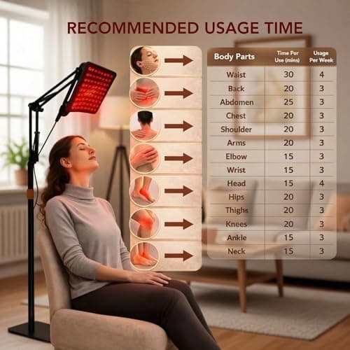 Red Light Therapy Device for Face & Body | Red Infrared Light Therapy Lamp with Stand Led 660nm Red Light-Therapy& 850nm Infrared Light Device - Thumbnail 4