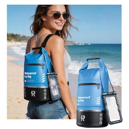 Rorhxia 10L Waterproof Dry Bag, [Upgraded Waterproof & Tearproof] with Bonus Phone Waterproof Case, Roll Top Floating Waterproof Storage Bag for Kayaking, Beach, Fishing, Gym, Camping Outdoor - Image 1