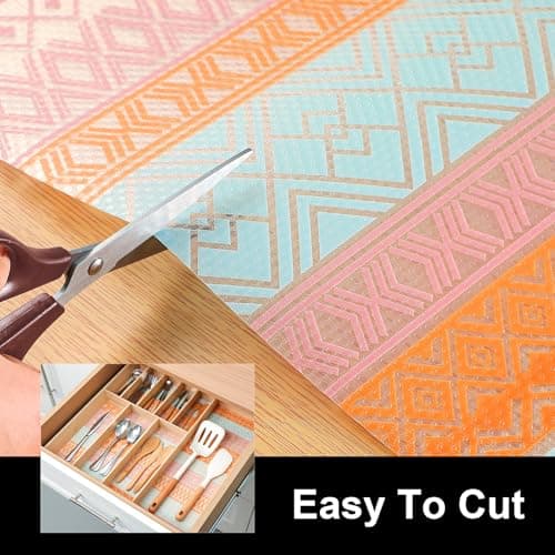 Cooyes Shelf and Drawer Liners for Kitchen Cabinets, Non Adhesive Cabinet Liner, EVA Waterproof Durable Non-Slip Drawer Mats for Shelves, Refrigerator, Storage, Desks（17.5" W x 78.7" L） - Thumbnail 5