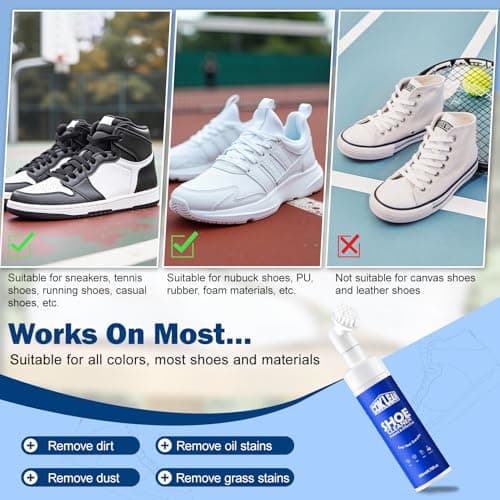 Coklean Water-free Sneaker Cleaner, White Shoe Cleaner Kit 6.76 OZ Foam for Tennis Shoes, Running, Golf, PU, Nubuck, Sole - Thumbnail 6