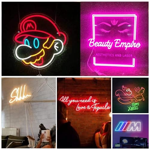 Klampo Custom Neon Signs, LED Neon Sign Customizable For Wall Decor, Personalized Neon Name Sign For Kids Birthday Gifts, Wedding Party Neon Lights Sign, Business Shop Name Logo - Thumbnail 2