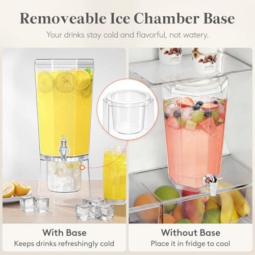 Lifewit 1 Gallon Drink Dispenser for Parties 2 Pcs, 4L Plastic Beverage Container with Stand for Juice/Tea/Soda & Lemonade, Clear Water Pitcher with Spigot for Mimosa Bar Hosting 39 x 16 cm/15x6" - Thumbnail 6