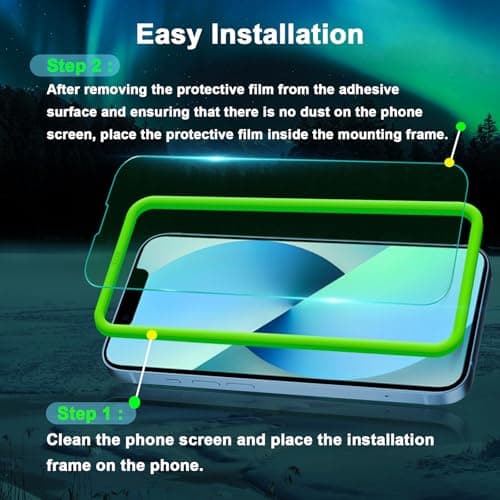 JESOHO Blue Light Screen Protector for iPhone 13 mini (5.4-inch), Eye Protection,Tempered Glass Film, Scratch-Resistant, No Bubble with Easy Installation Kit, 2 Pack - Thumbnail 6