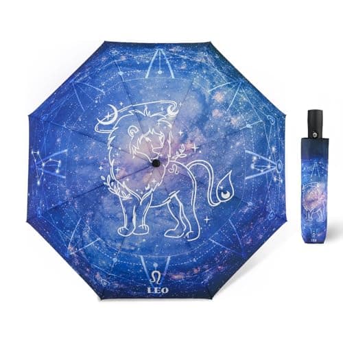Natuquebrela Rain Umbrella Portable Windproof - Lightweight Compact Backpack Umbrellas Galaxy Astrology Gift Cute Large Auto Open Close Umbrella for Girls