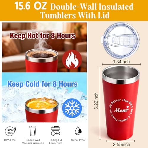 Birthday Gifts for Mom from Daughter Son,Mom Gifts Set w/Handmade Crochet Sunflower & Insulated Tumbler,Cool Women Gifts Ideas for Mothers Day,Unique Presents for Mom,Mommy,Mother in Law - Thumbnail 5