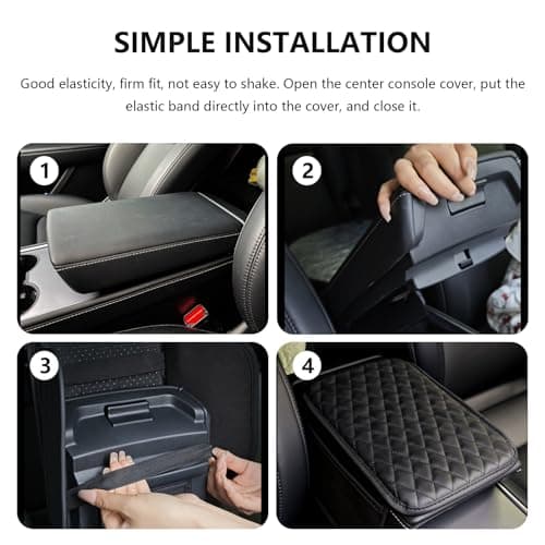 XUPEIXUN Car Center Console Cover,Microfiber Leather Car Armrest Cover Cushion with Storage Bags, Universal Car Armrest Storage Box Car Interior Accessories for Most Vehicles, Red - Thumbnail 6