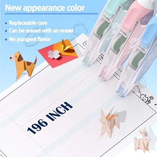 CHANGLi 8pack Refillable Glue Tape for Scrapbook, 16FT*1/5 Inch Double Sided Tape for Crafts, Scrapbooking Supplies, Reusable Adhesive Glue Runner for Gift Wrapping, Photo - Thumbnail 3