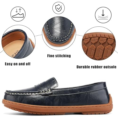 BEAUSEEN Women's Classic Handsewn Penny Loafers - Casual Slip On Moccasin Driving Shoes Lightweight Walking Flats Comfort Women Loafer Shoes, Blue, 8.5 US - Thumbnail 5