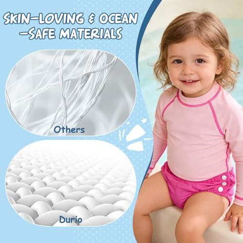 2PCS Reusable Swim Diapers - Toddler Baby Swim Diaper Washable Snap Pool Swimming Diaper Soft and Silky Waterproof Diapers for Swimming Lessons Boys and Girls - Thumbnail 2