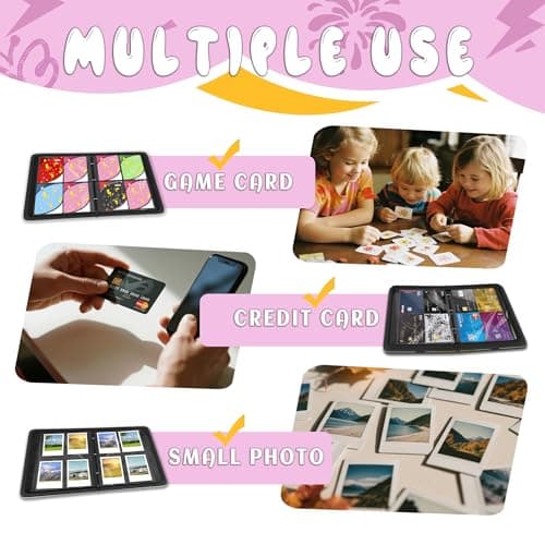 Trading Card Binder 4 Pocket,Card Binder 400 Pockets,Card Book Holder Cards with 50 Removable Sleeves,3-Ring Zip Design MTG/TCG/Sport Collectible Trading Card Albums Gifts for Boys and Girls (Pink) - Thumbnail 6