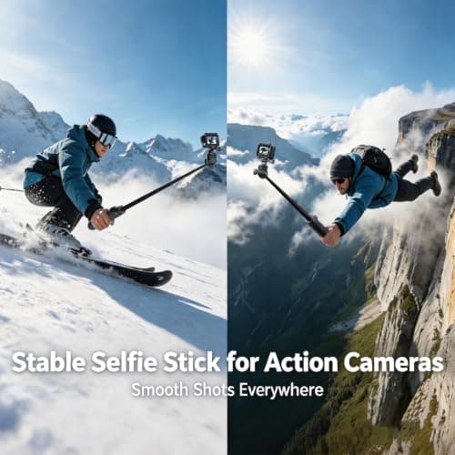 Jishane 70" Action Camera Tripod for DJI, Extendable Selfie Stick Tripod with Action Camera Adapter, Phone Holder, Compatible with DJI Action 6/5 pro/5, Insta360 X5/X4, Gopro Hero 13/12/11/10 - Thumbnail 6