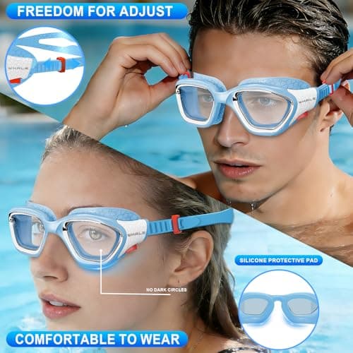 Whale Swim Goggles, HD Anti-Fog Goggles, Unisex | 100% UV Protection | Anti-Fog Design (Glacier Blue) - Thumbnail 5