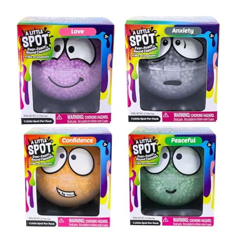 A Little Spot Ever Foam Slime Balls Capsules Pack, 4 Unique Social Emotional Learning Slime Foam Balls for Kids, Sensory Fidget Toys for Toddlers, Ages 3+