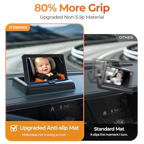 Itomoro Baby Car Mirror, View Infant in Rear Facing Seat with Wide Crystal Clear View,360° Rotation Plug and Play Easy Install baby car monitor 1080p - Thumbnail 3